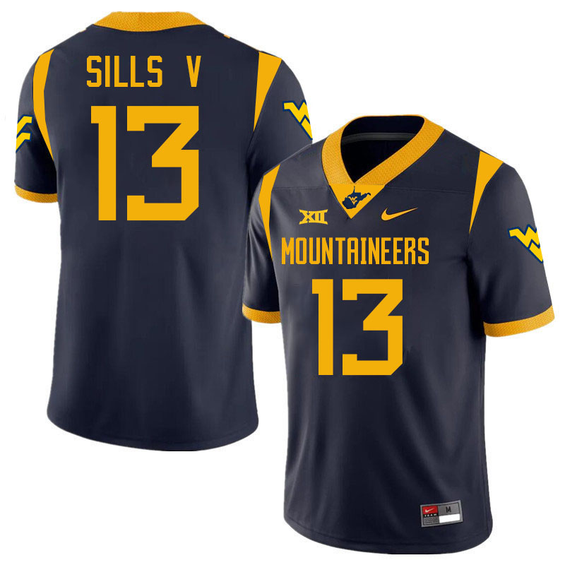 David Sills V WVU Jersey,West Virginia Mountaineers #13 David Sills V Jersey Youth College-Navy